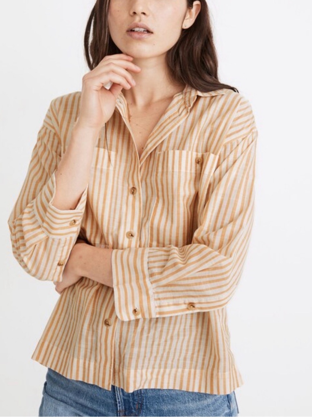 Madewell Boxy Workwear Shirt in Stripe